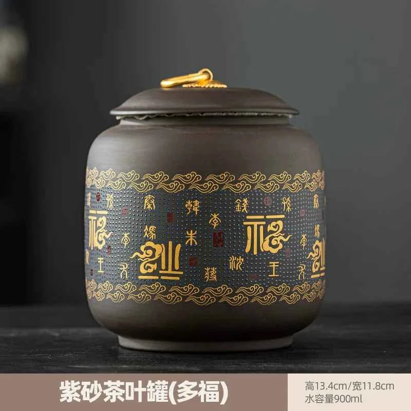 Boutique high-grade purple sand tea cans, tea cans, storage tanks, household moisture-proof sealed cans, Pu'er black tea, white tea, advanced sense