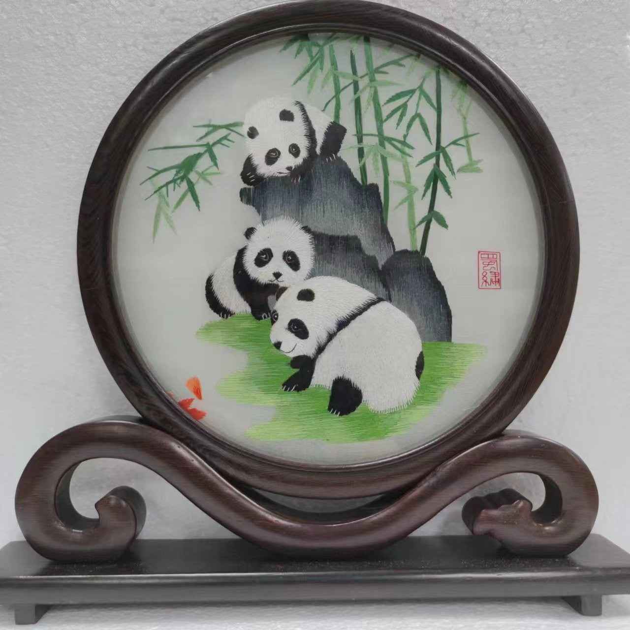 Shu embroidery double-sided embroidery screen ornament Sichuan tourist souvenir hand-embroidered gifts for foreigners with Chinese style characteristics