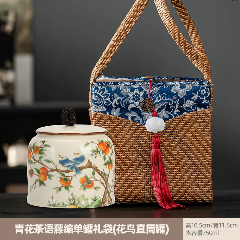 persimmon ruyi persimmon ceramic tea jar sealed jar tea jar storage jar storage jar empty jar household ornament ideas - AuraKin