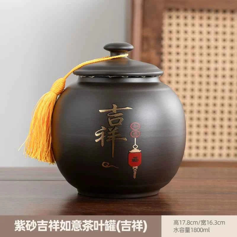 Boutique high-grade purple sand tea cans, tea cans, storage tanks, household moisture-proof sealed cans, Pu'er black tea, white tea, advanced sense