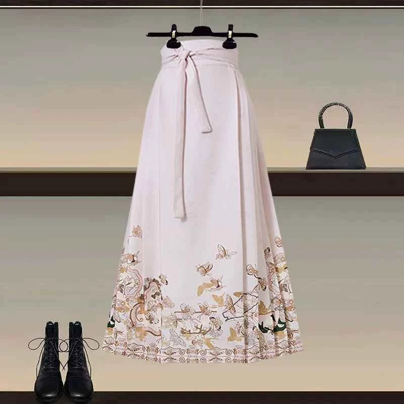 New Chinese style Hanfu skirt women's 2026 early spring new high-end temperament versatile improved horse face skirt