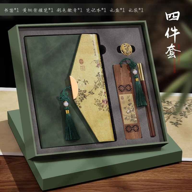 Guochao merchandise notebook custom printable logo retro Chinese style high-end business notepad gift box set