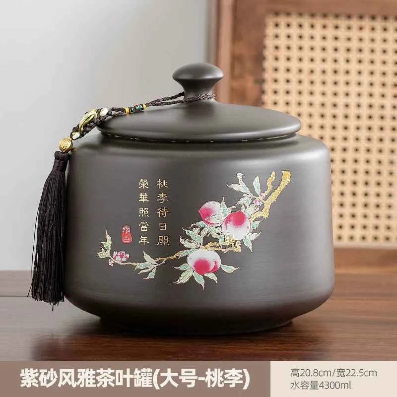 Boutique high-grade purple sand tea cans, tea cans, storage tanks, household moisture-proof sealed cans, Pu'er black tea, white tea, advanced sense