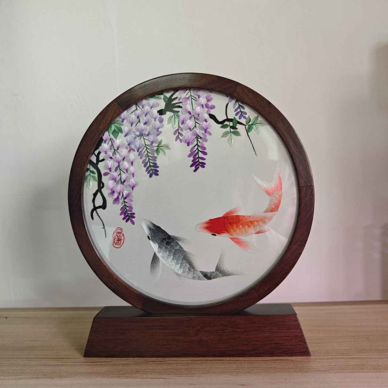 Shu Embroidery New Product Handmade Embroidery Double-sided Embroidery Retro Entrance Ornament Chinese Table Screen Chinese Style Gifts for Foreigners