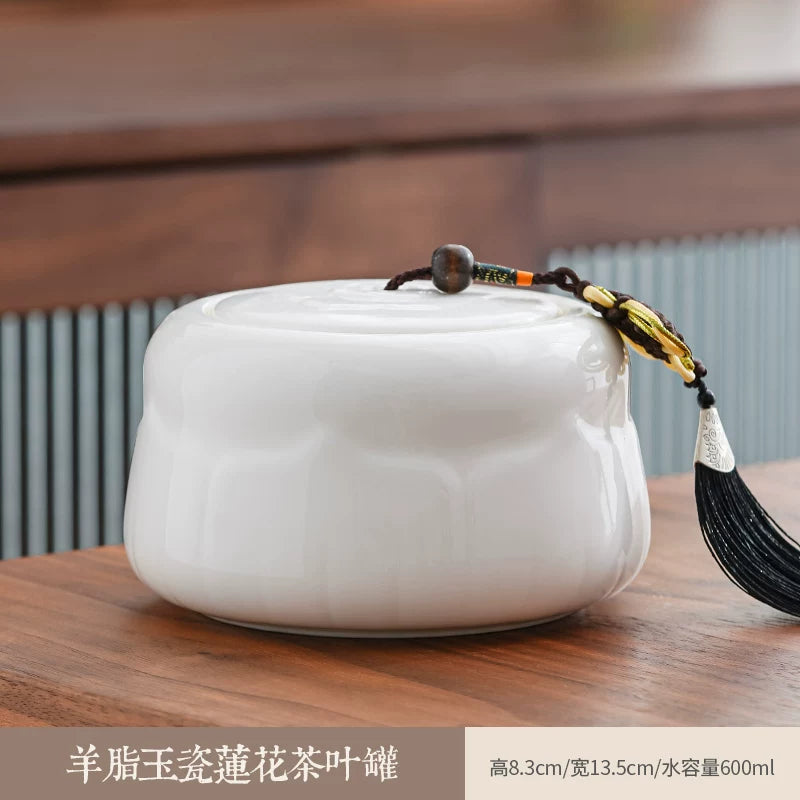 persimmon ruyi persimmon ceramic tea jar sealed jar tea jar storage jar storage jar empty jar household ornament ideas - AuraKin