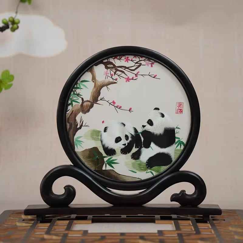 Shu embroidery double-sided embroidery screen ornament Sichuan tourist souvenir hand-embroidered gifts for foreigners with Chinese style characteristics