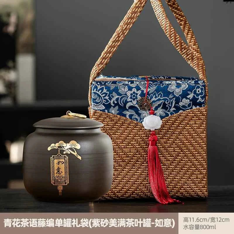 Boutique high-grade purple sand tea cans, tea cans, storage tanks, household moisture-proof sealed cans, Pu'er black tea, white tea, advanced sense