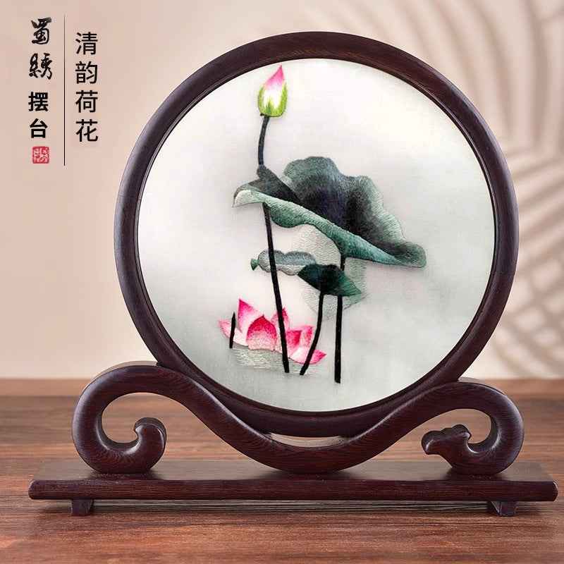 Shu embroidery double-sided embroidery screen ornament Sichuan tourist souvenir hand-embroidered gifts for foreigners with Chinese style characteristics
