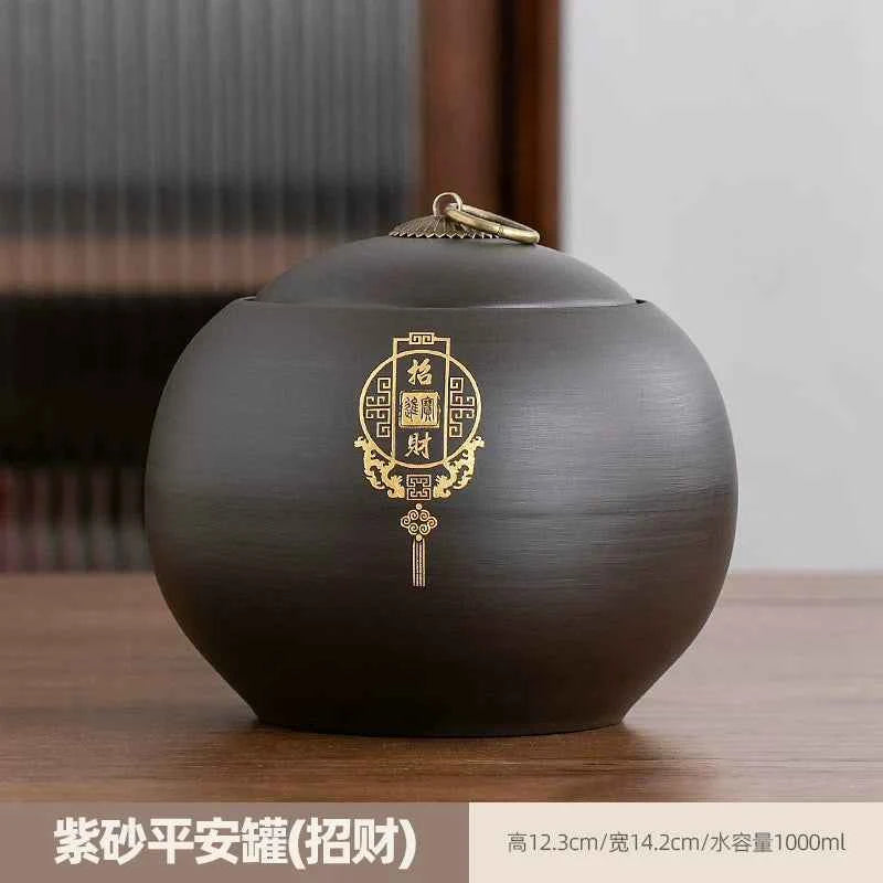 Boutique high-grade purple sand tea cans, tea cans, storage tanks, household moisture-proof sealed cans, Pu'er black tea, white tea, advanced sense