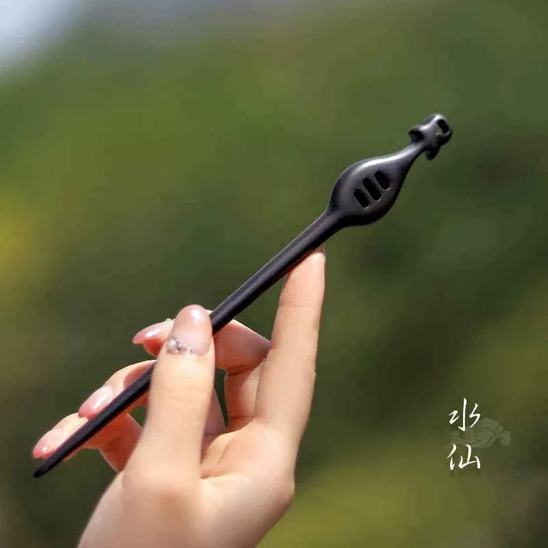 Ebony hairpin, new Chinese style, ancient style, daily hair updo hairpin for women, simple and elegant sandalwood hairpin, wooden plain hairpin