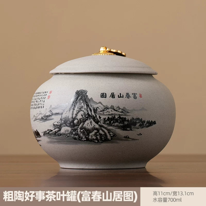 persimmon ruyi persimmon ceramic tea jar sealed jar tea jar storage jar storage jar empty jar household ornament ideas - AuraKin