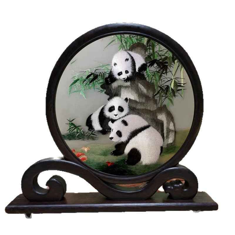 Shu embroidery double-sided embroidery screen ornament Sichuan tourist souvenir hand-embroidered gifts for foreigners with Chinese style characteristics
