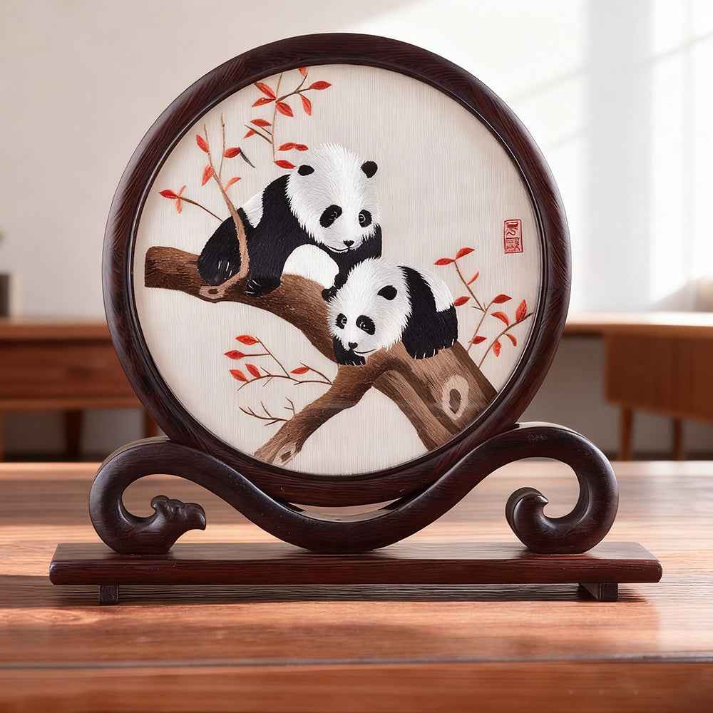 Shu embroidery double-sided embroidery screen ornament Sichuan tourist souvenir hand-embroidered gifts for foreigners with Chinese style characteristics