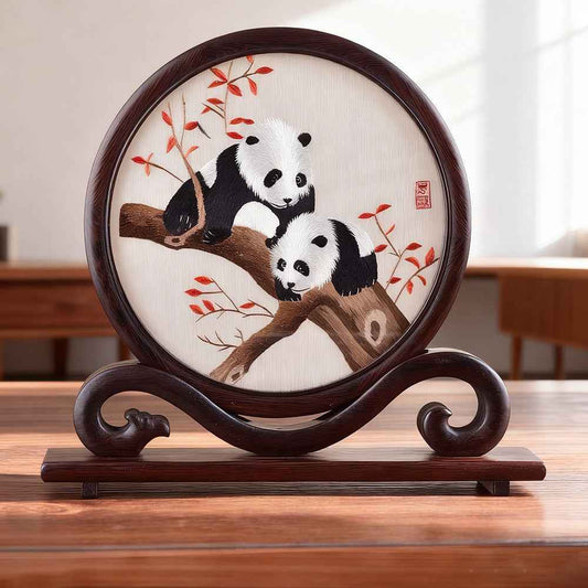 Shu embroidery double-sided embroidery screen ornament Sichuan tourist souvenir hand-embroidered gifts for foreigners with Chinese style characteristics