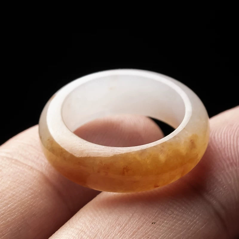 Jadeite ring, natural grade A, yellow jadeite, red jadeite ring, men's ice-type floral ring, black cocktail ring, jade ring for women