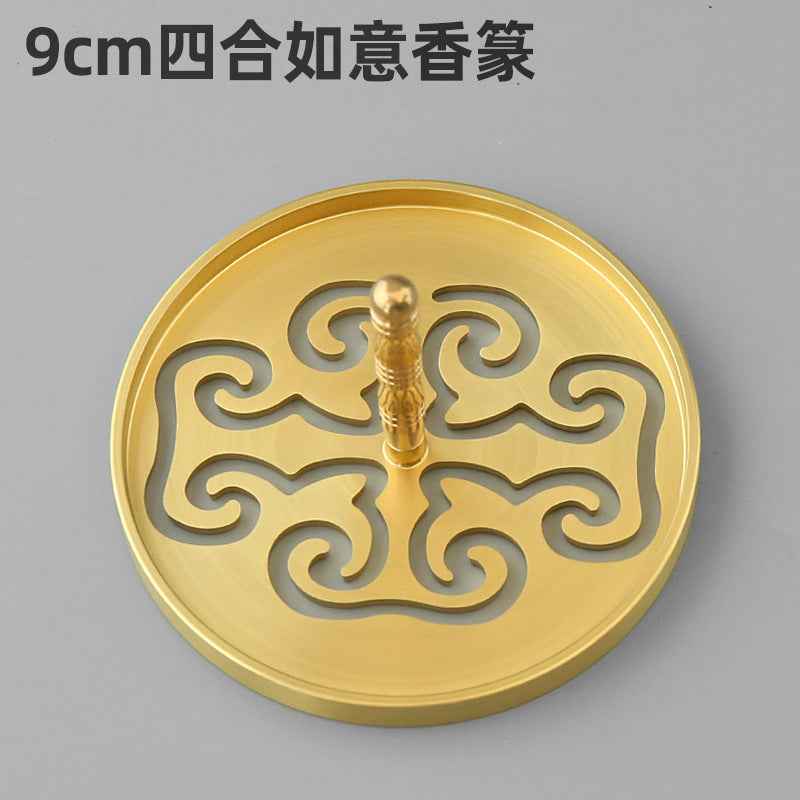 AuraKin brass incense seal tool set with burner spoon and incense accessories