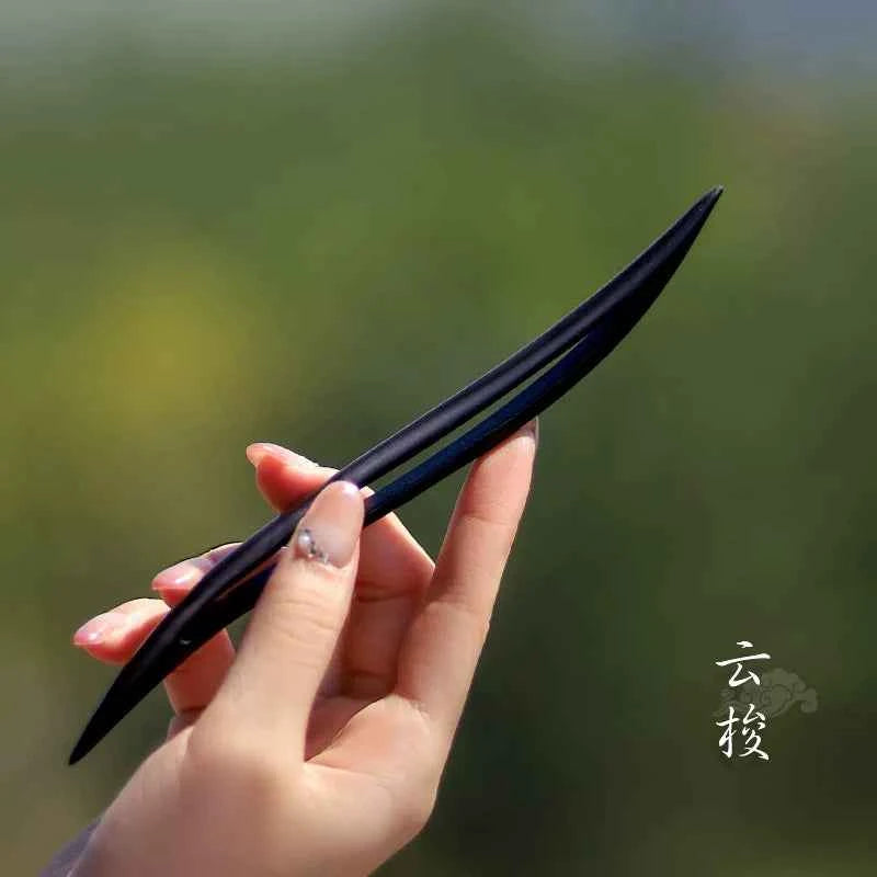 Ebony hairpin, new Chinese style, ancient style, daily hair updo hairpin for women, simple and elegant sandalwood hairpin, wooden plain hairpin