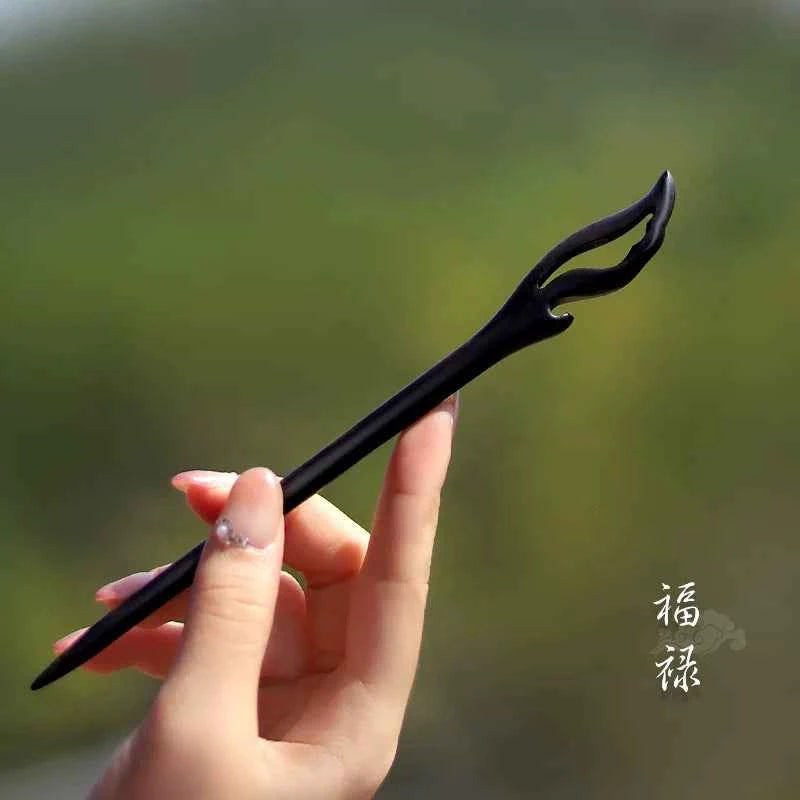 Ebony hairpin, new Chinese style, ancient style, daily hair updo hairpin for women, simple and elegant sandalwood hairpin, wooden plain hairpin