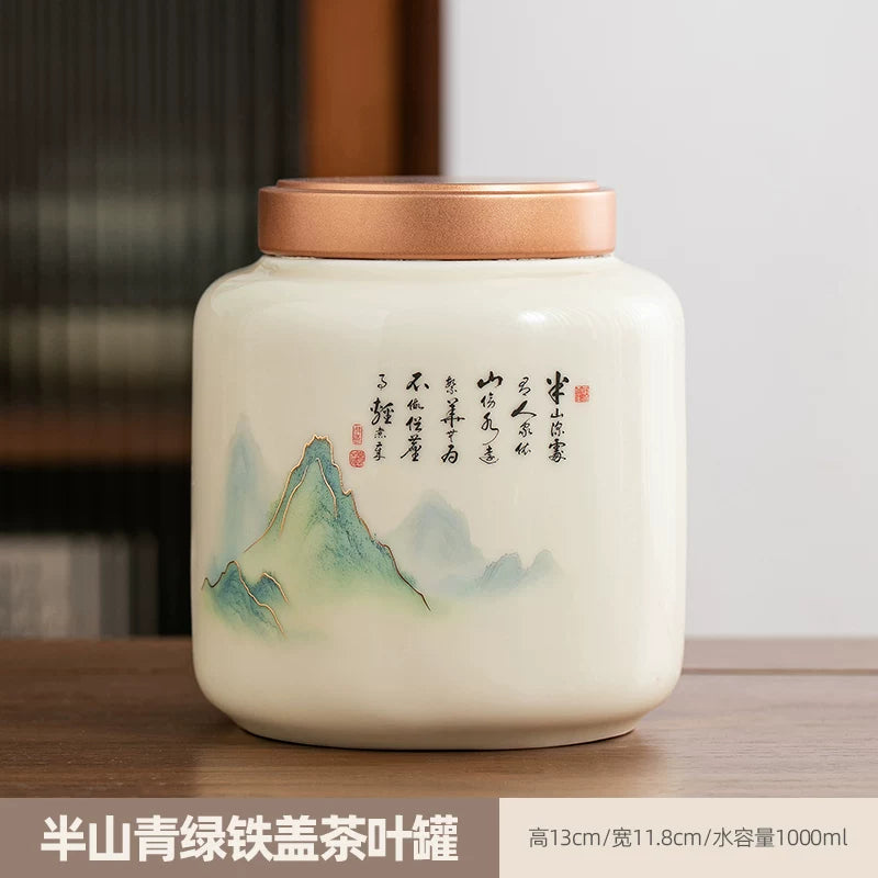 persimmon ruyi persimmon ceramic tea jar sealed jar tea jar storage jar storage jar empty jar household ornament ideas - AuraKin