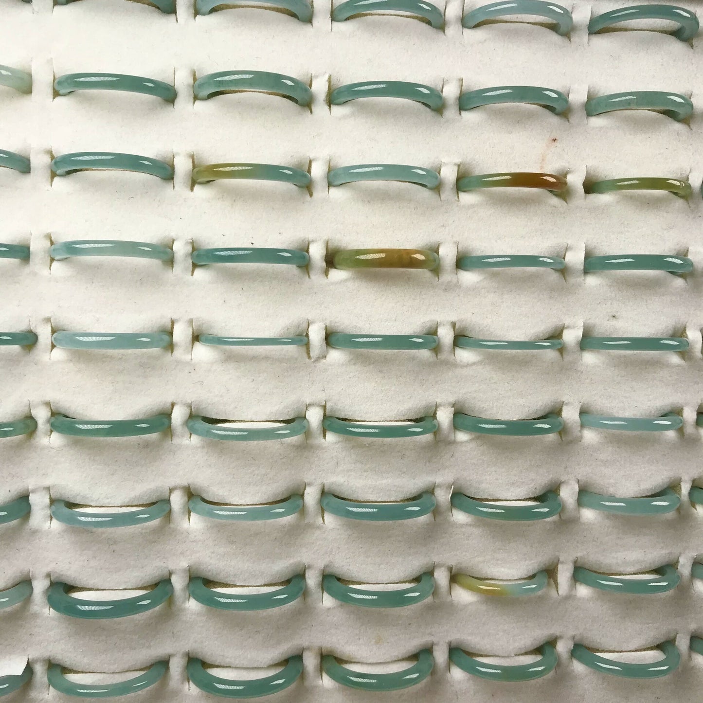 Natural jadeite ice blue ring clear water ring women's thin edge thin strip ice waxy double color ring can be selected narrow edge jade ring