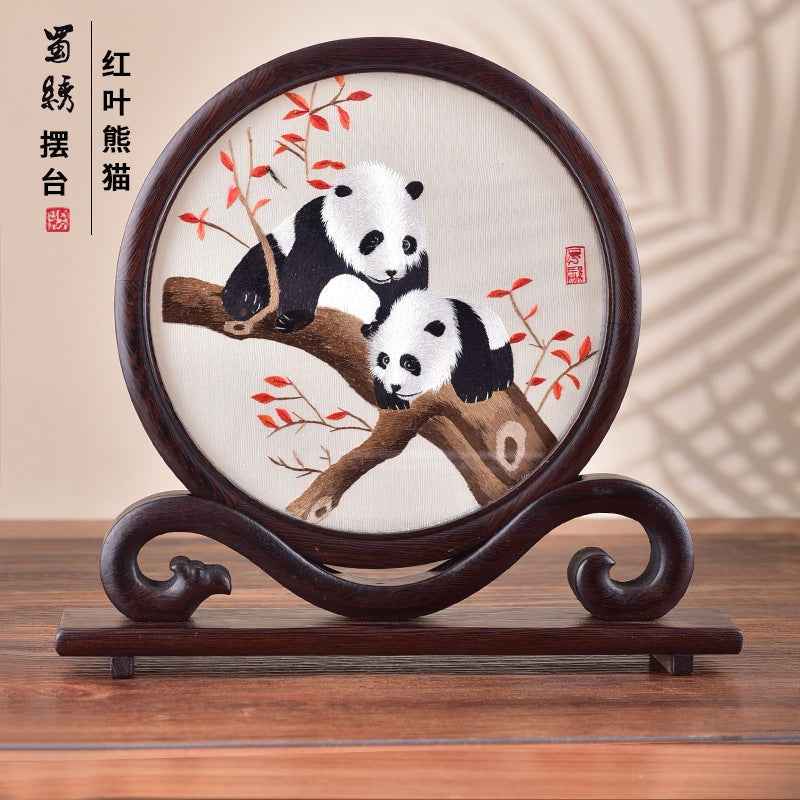 Shu embroidery double-sided embroidery screen ornament Sichuan tourist souvenir hand-embroidered gifts for foreigners with Chinese style characteristics