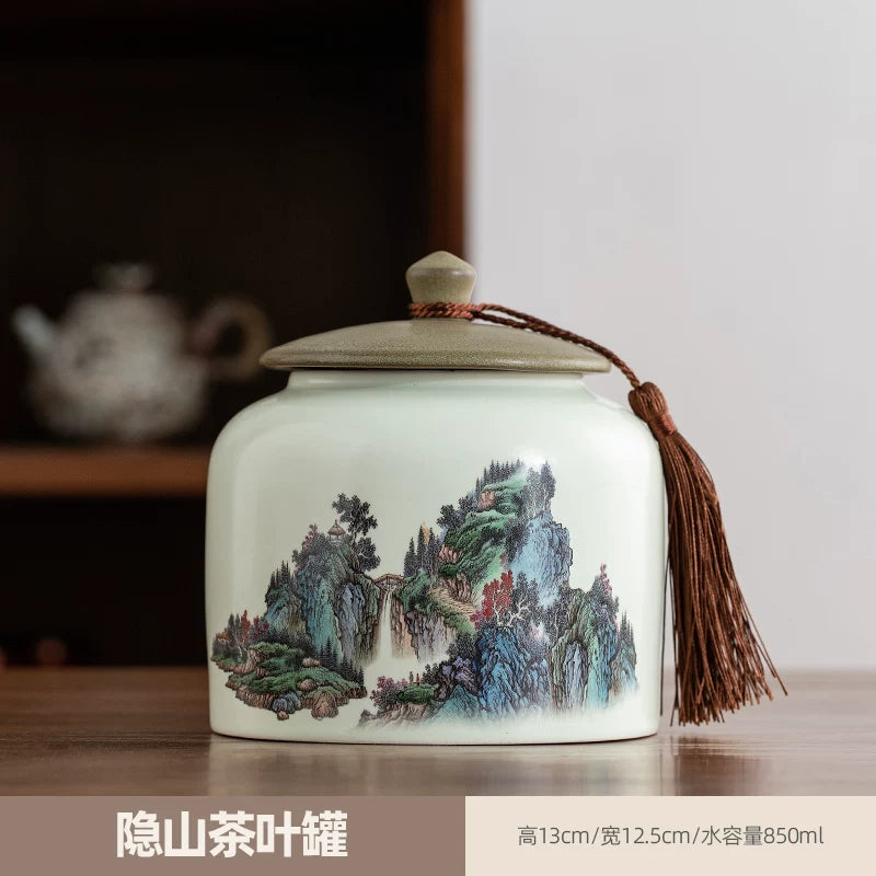 persimmon ruyi persimmon ceramic tea jar sealed jar tea jar storage jar storage jar empty jar household ornament ideas - AuraKin
