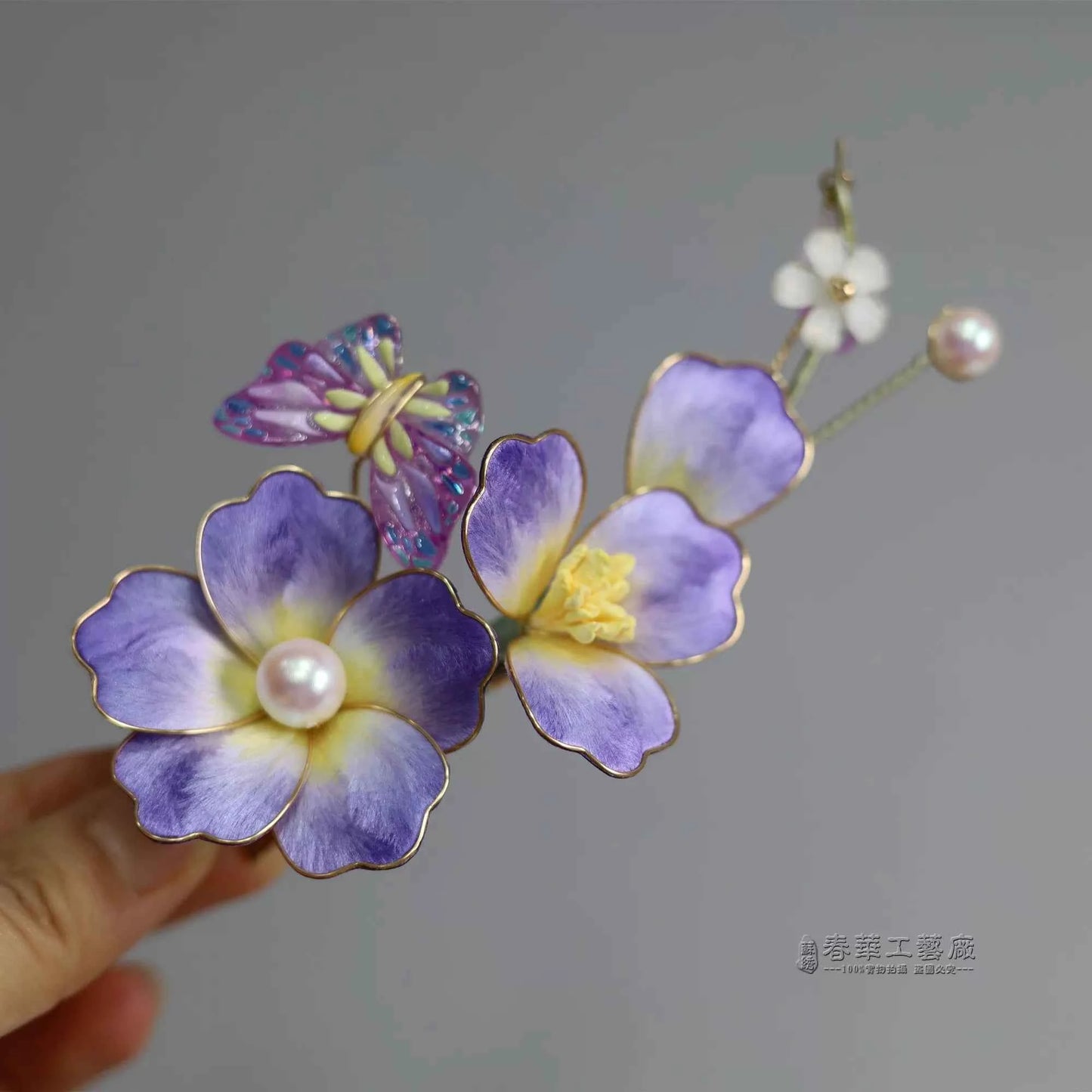 Intangible Cultural Heritage Handmade Edelweiss Hairpin Silk Thread New Chinese Collar Clip National Style Hanfu Accessories Going Abroad Gift