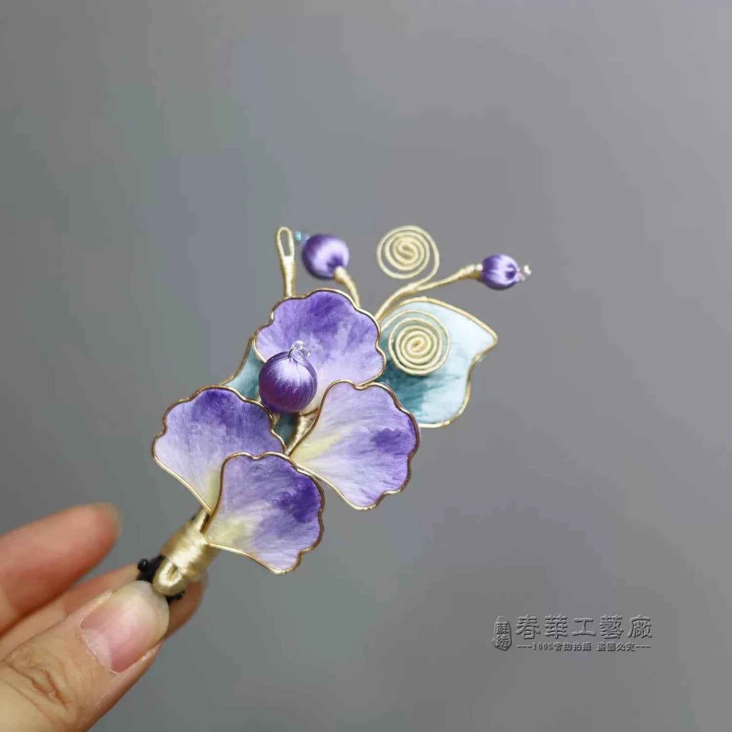Intangible Cultural Heritage Handmade Edelweiss Hairpin Silk Thread New Chinese Collar Clip National Style Hanfu Accessories Going Abroad Gift