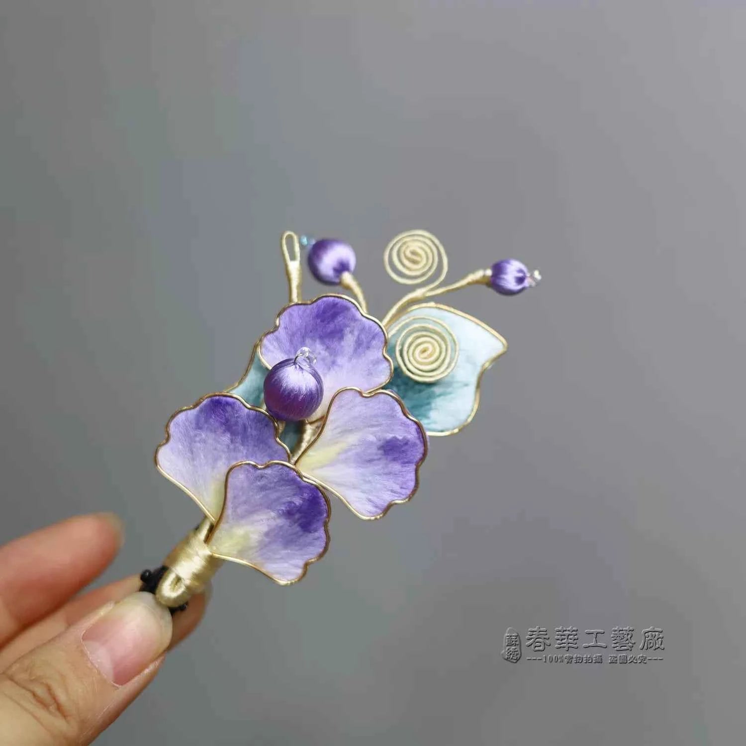 Intangible Cultural Heritage Handmade Edelweiss Hairpin Silk Thread New Chinese Collar Clip National Style Hanfu Accessories Going Abroad Gift