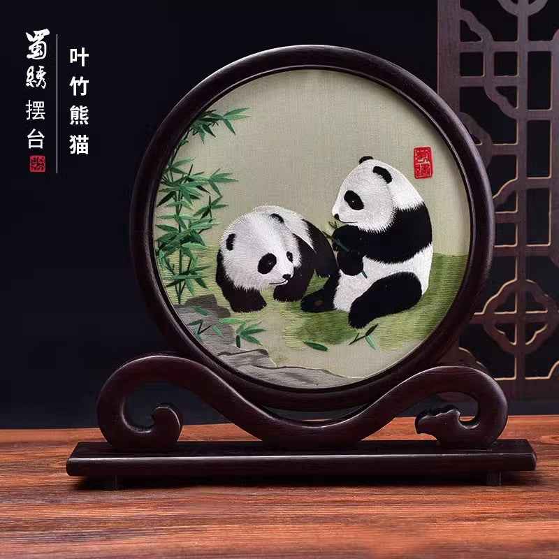 Shu embroidery double-sided embroidery screen ornament Sichuan tourist souvenir hand-embroidered gifts for foreigners with Chinese style characteristics