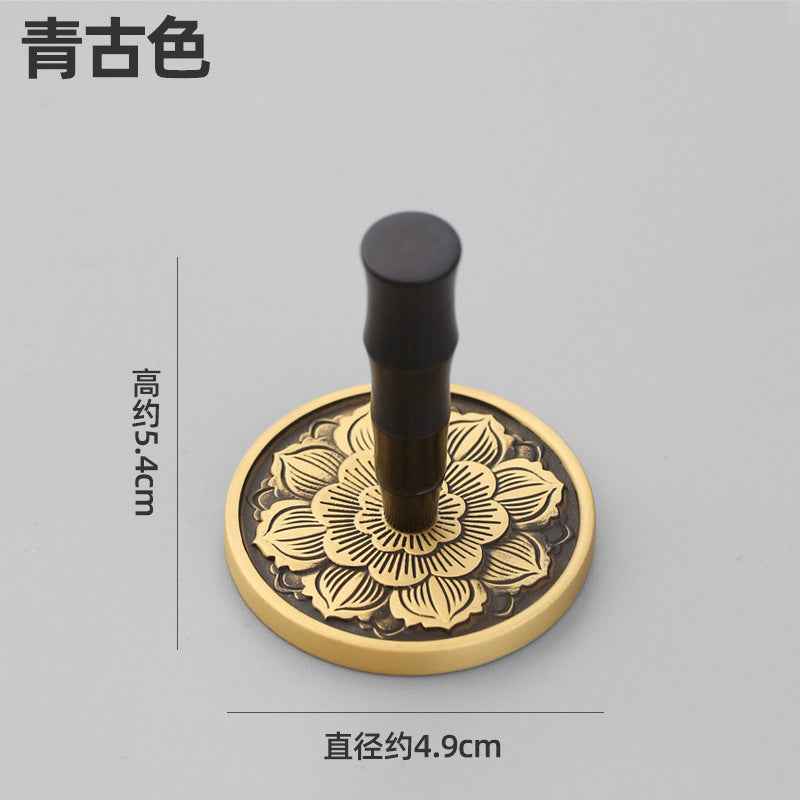 AuraKin brass incense seal tool set with burner spoon and incense accessories