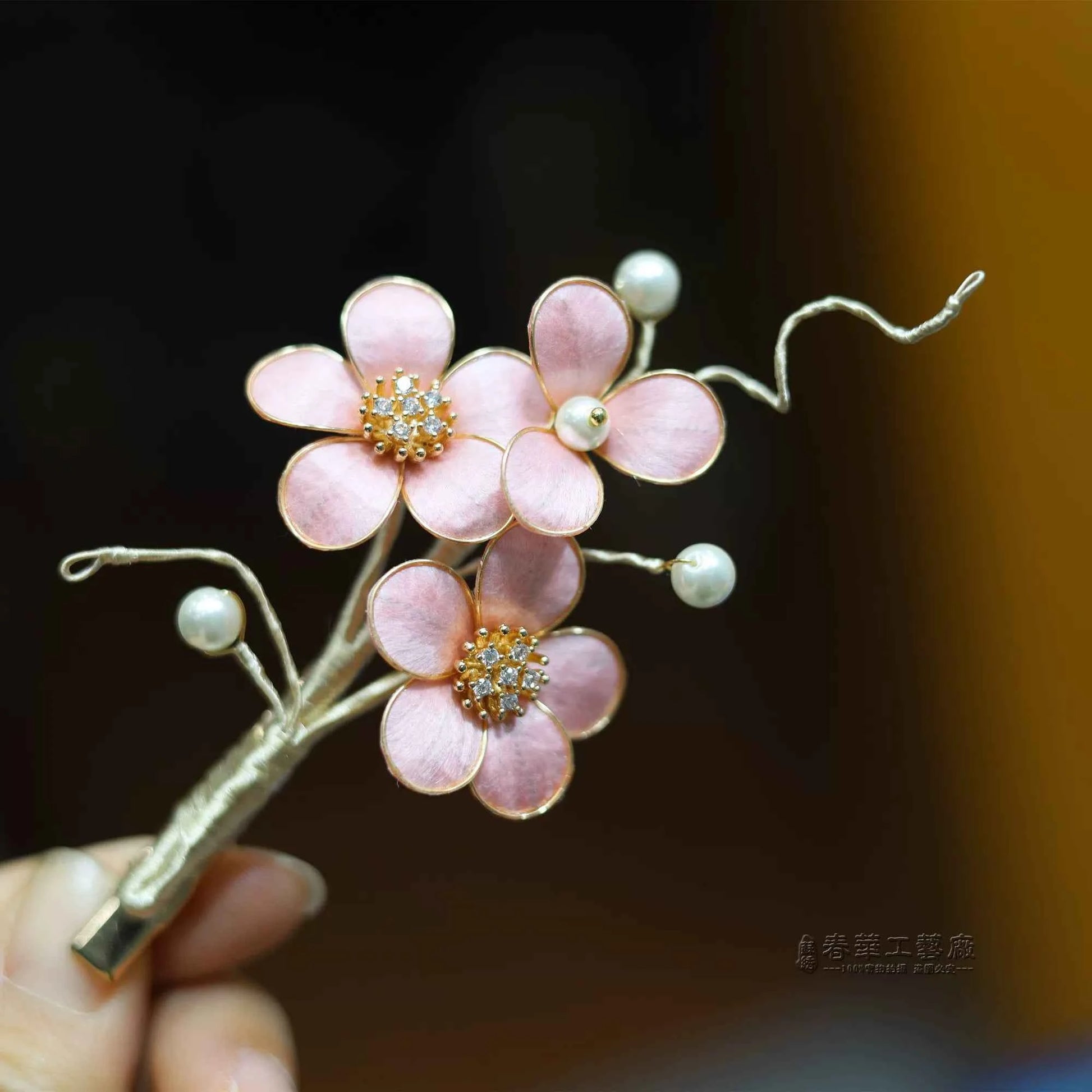 Intangible Cultural Heritage Handmade Edelweiss Hairpin Silk Thread New Chinese Collar Clip National Style Hanfu Accessories Going Abroad Gift