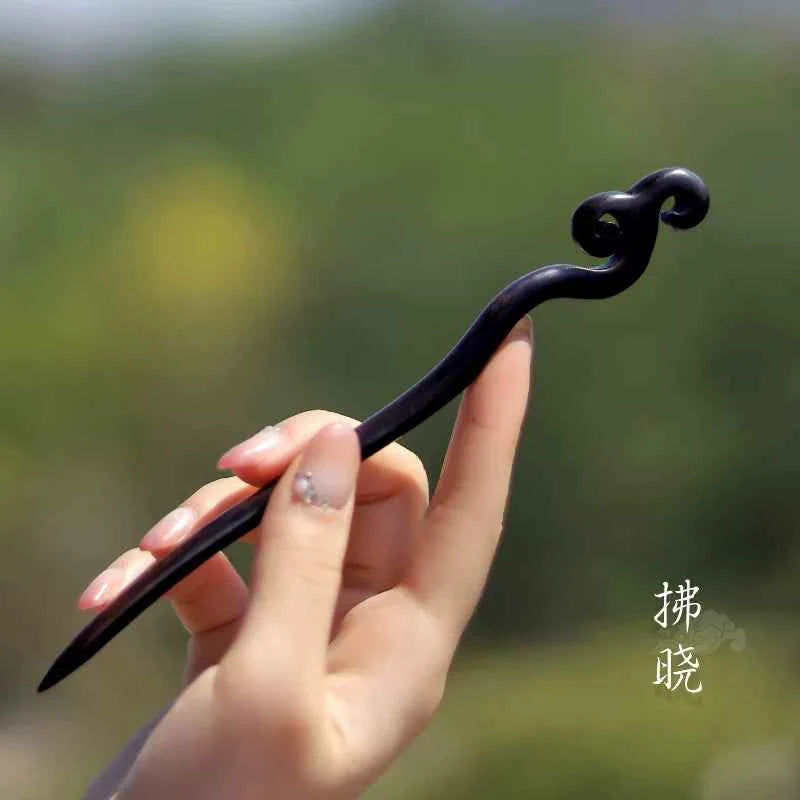Ebony hairpin, new Chinese style, ancient style, daily hair updo hairpin for women, simple and elegant sandalwood hairpin, wooden plain hairpin
