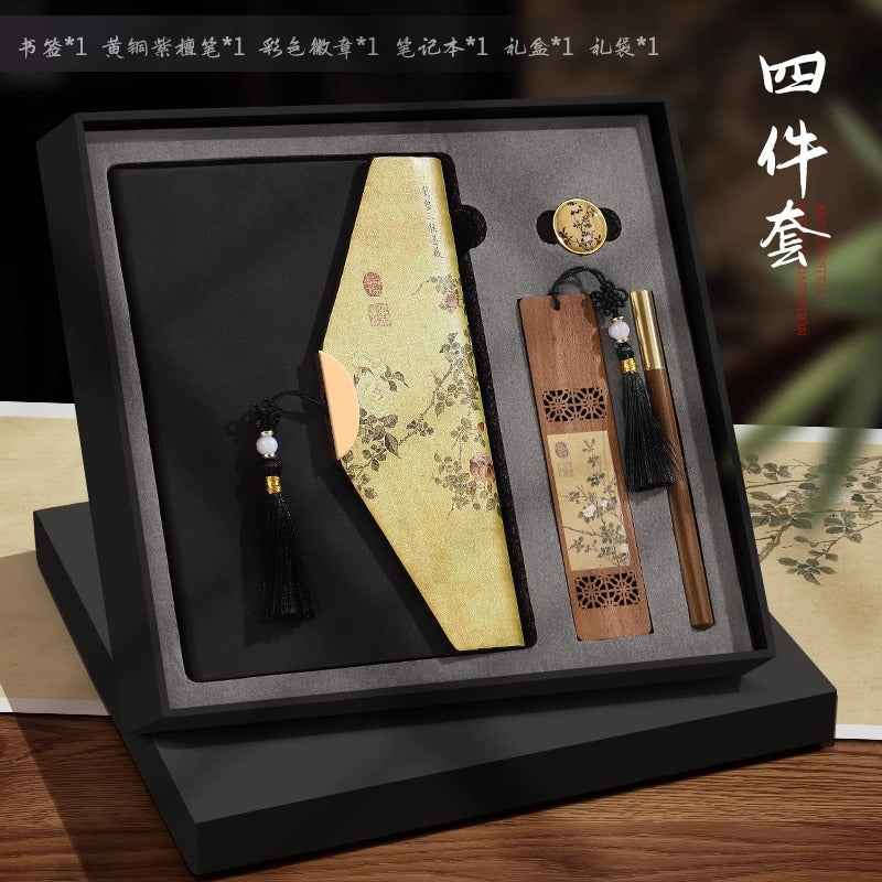 Guochao merchandise notebook custom printable logo retro Chinese style high-end business notepad gift box set