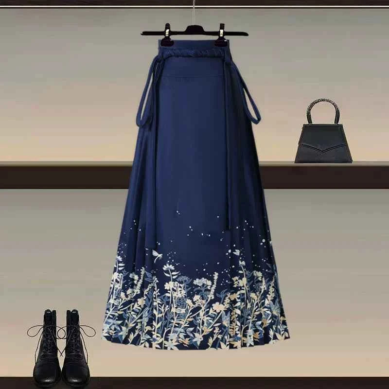 New Chinese style Hanfu skirt women's 2026 early spring new high-end temperament versatile improved horse face skirt