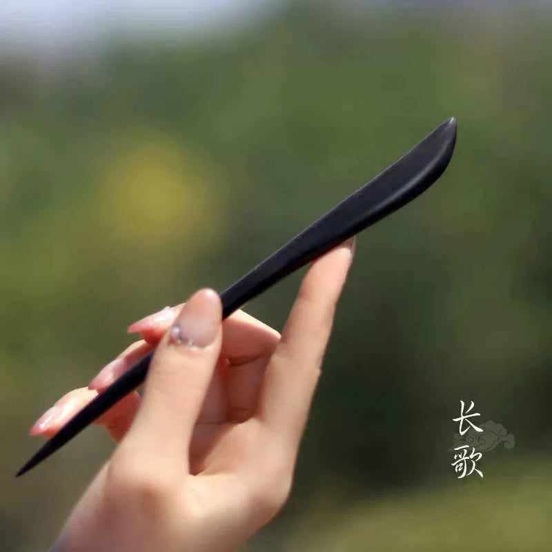 Ebony hairpin, new Chinese style, ancient style, daily hair updo hairpin for women, simple and elegant sandalwood hairpin, wooden plain hairpin