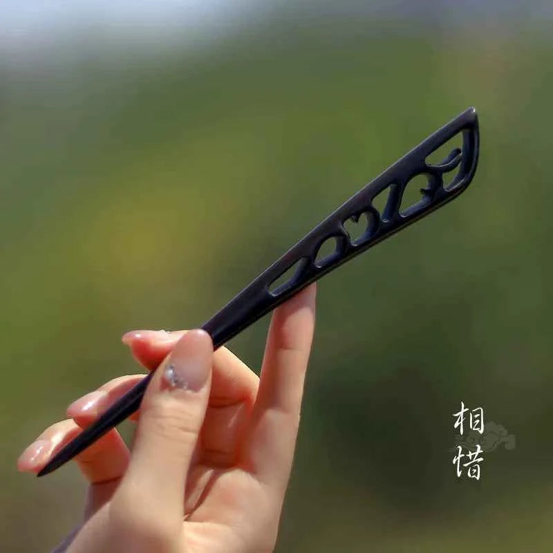 Ebony hairpin, new Chinese style, ancient style, daily hair updo hairpin for women, simple and elegant sandalwood hairpin, wooden plain hairpin