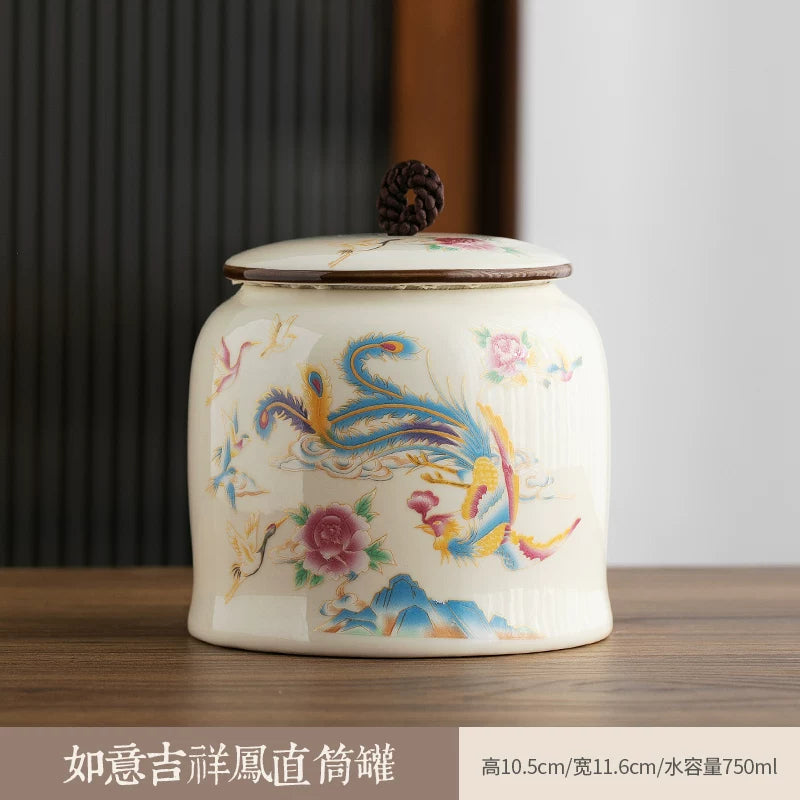 persimmon ruyi persimmon ceramic tea jar sealed jar tea jar storage jar storage jar empty jar household ornament ideas - AuraKin