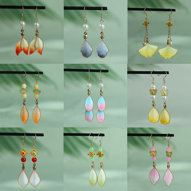 AuraKin handmade velvet flower earrings gift with soft heritage floral design