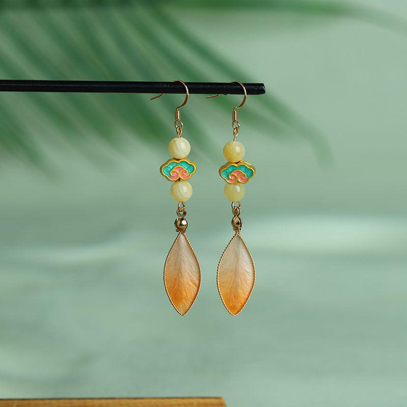 AuraKin handmade velvet flower earrings gift with soft heritage floral design
