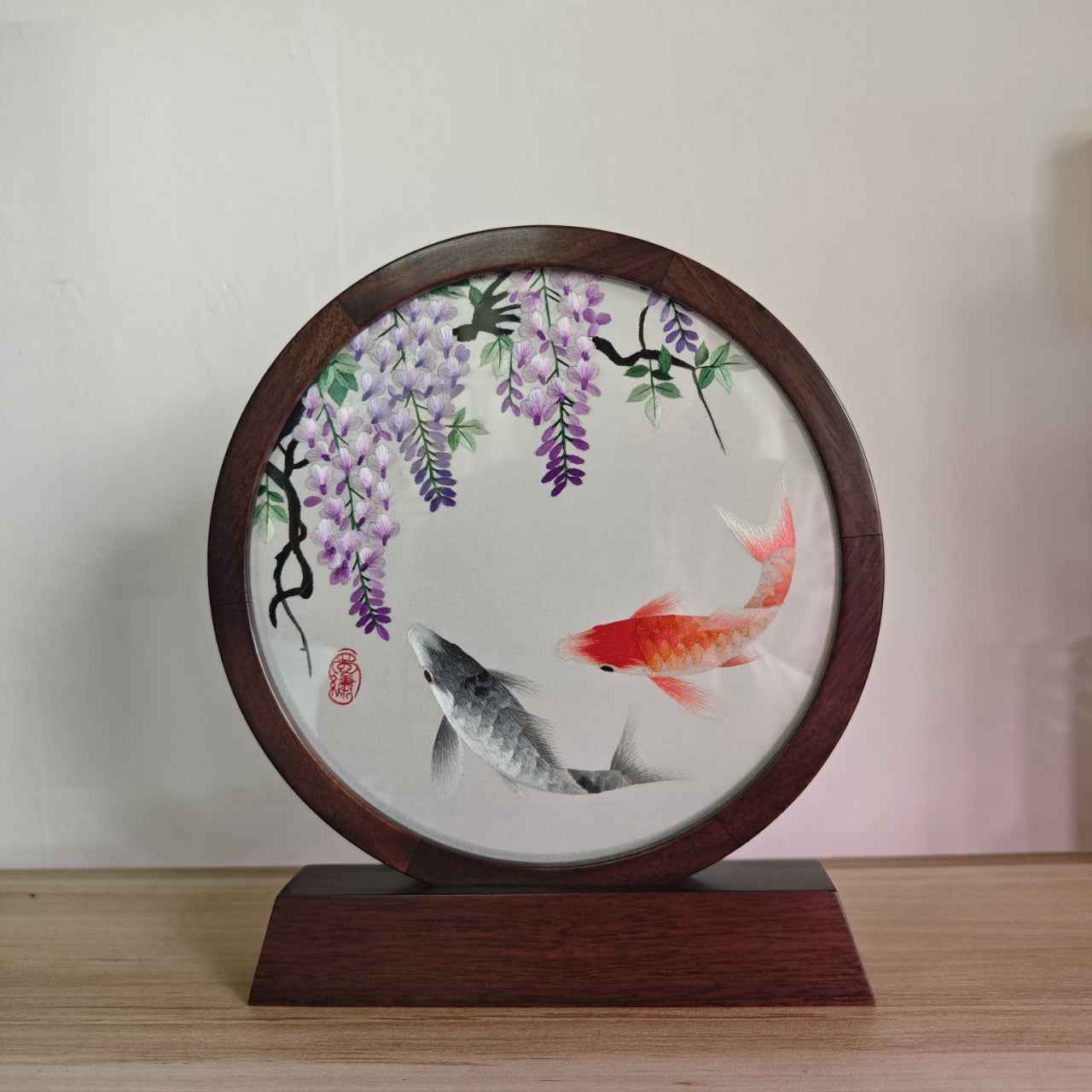 Shu Embroidery New Product Handmade Embroidery Double-sided Embroidery Retro Entrance Ornament Chinese Table Screen Chinese Style Gifts for Foreigners
