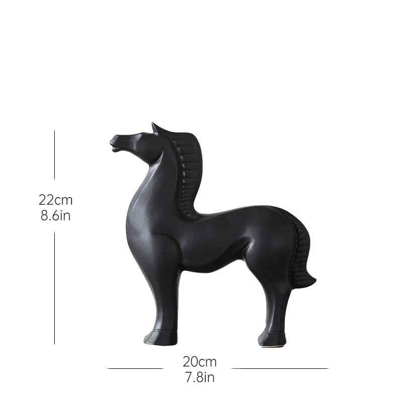 Nordic home decoration simple ceramic handicrafts horse ornaments living room TV cabinet wine cabinet entrance decoration wholesale