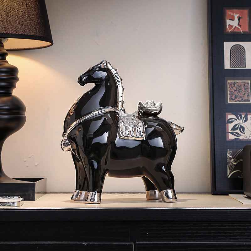 There is money now, ornaments, ceramics attract wealth, boss's office, living room desktop, high-end home decoration, opening gift