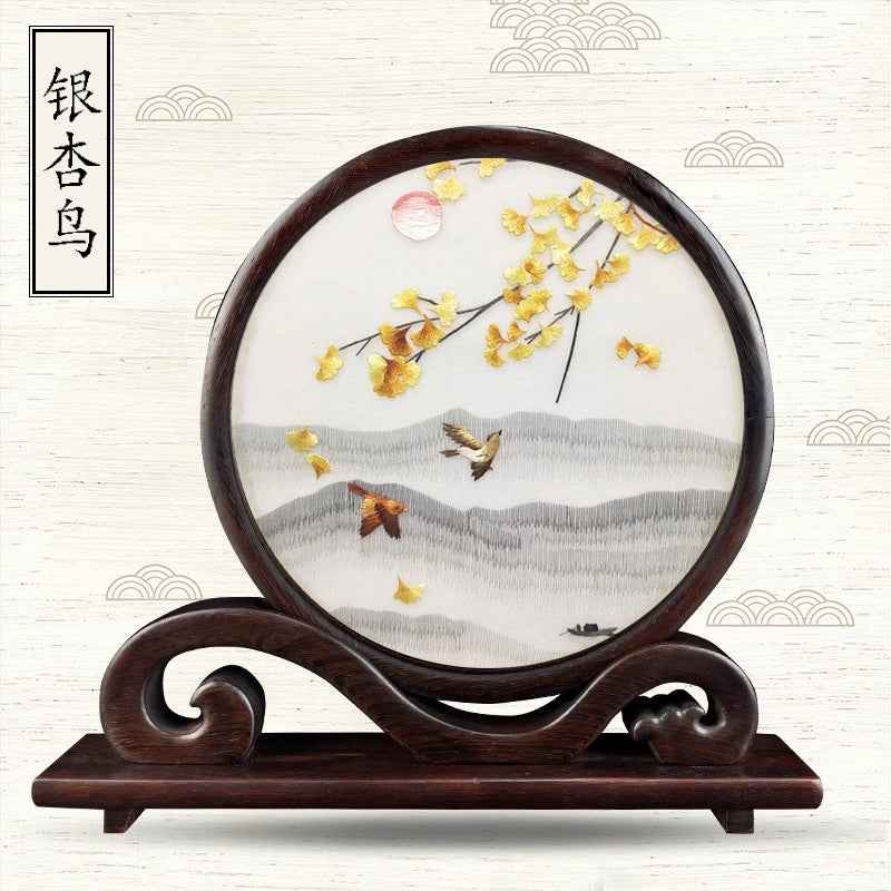 Shu embroidery double-sided embroidery screen ornament Sichuan tourist souvenir hand-embroidered gifts for foreigners with Chinese style characteristics