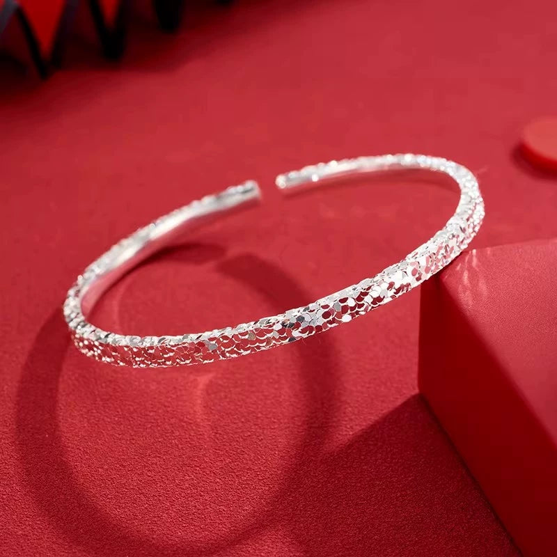 AuraKin Silver Bracelet Ice Bangle
