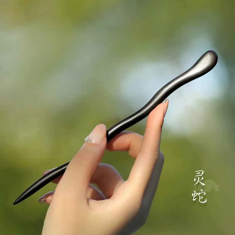 Ebony hairpin, new Chinese style, ancient style, daily hair updo hairpin for women, simple and elegant sandalwood hairpin, wooden plain hairpin