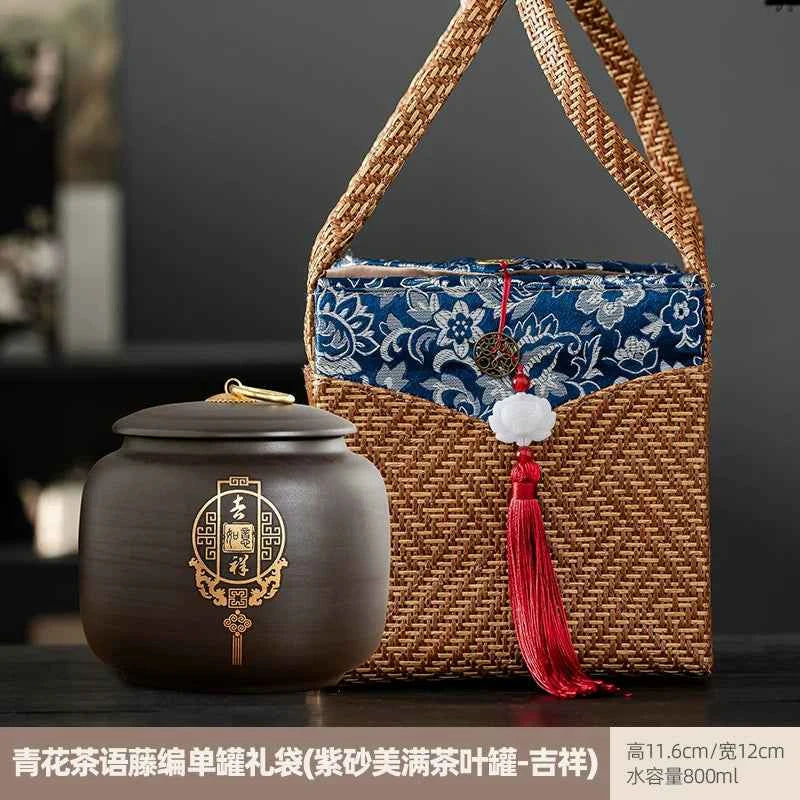 Boutique high-grade purple sand tea cans, tea cans, storage tanks, household moisture-proof sealed cans, Pu'er black tea, white tea, advanced sense