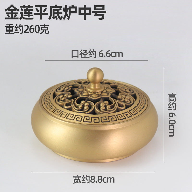 AuraKin brass incense seal tool set with burner spoon and incense accessories