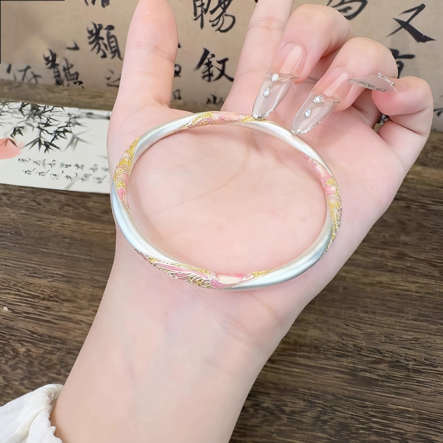 AuraKin Wangshuhe Silver Enamel Bracelet