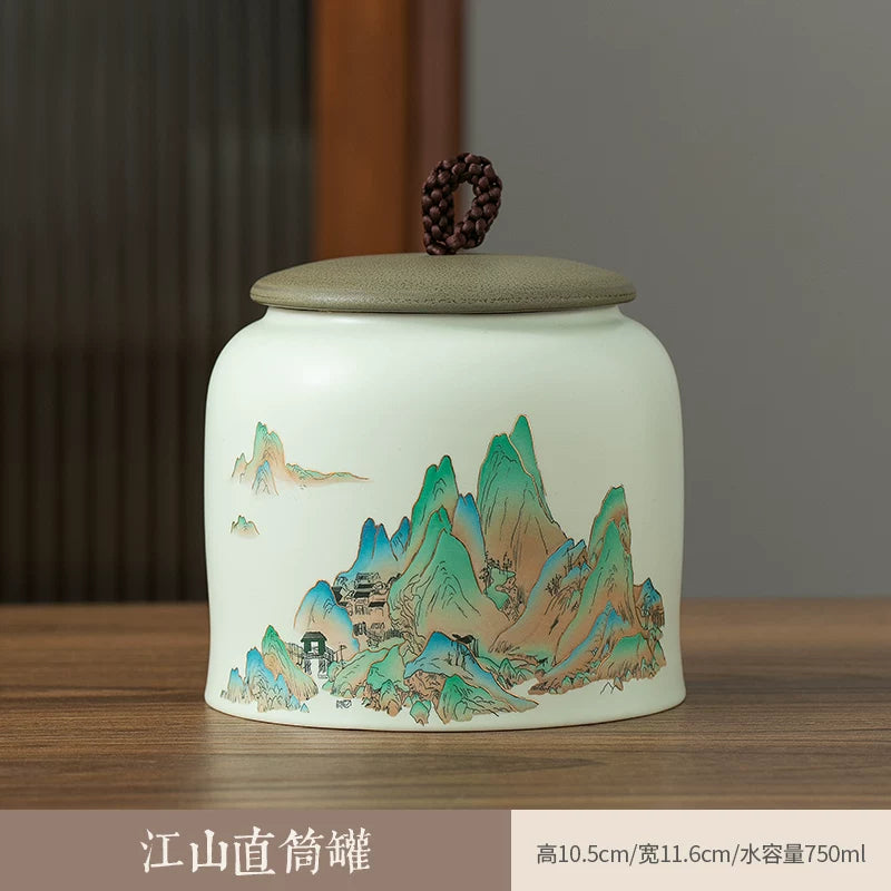 persimmon ruyi persimmon ceramic tea jar sealed jar tea jar storage jar storage jar empty jar household ornament ideas - AuraKin